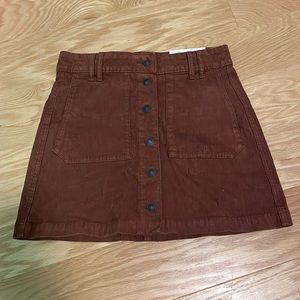 Brown Corduroy Mini Skirt